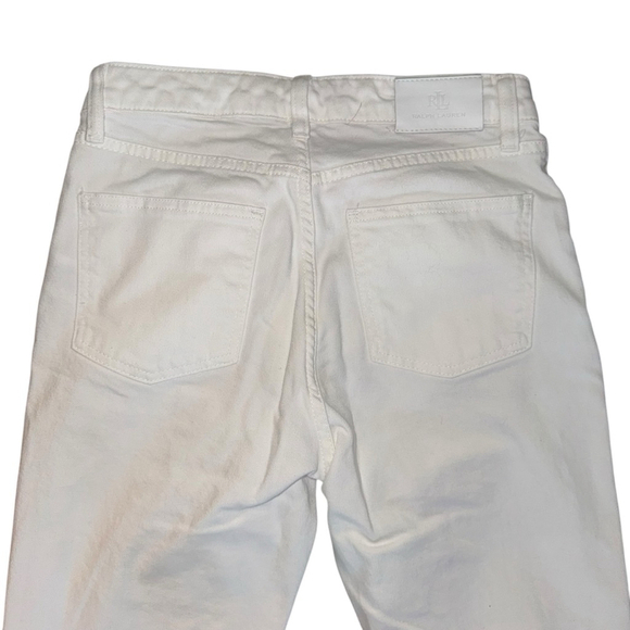 Women's Lauren Ralph Lauren White straight Jeans Size 6 petite spring - Picture 6 of 6